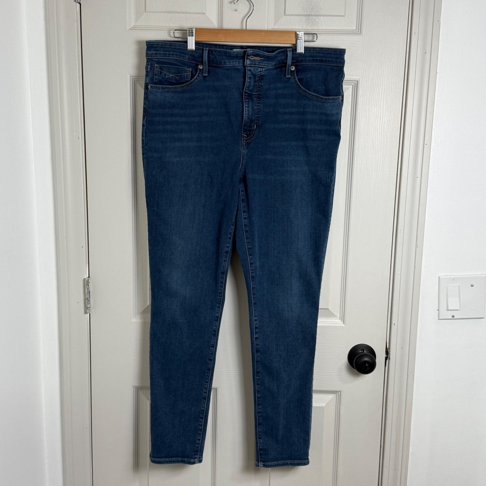 Revtown Jeans Womens 34 Long Blue High Rise Skinny Stretch Denim Pants